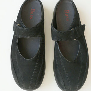 Vintage Bass Black Suede Mary Jane Mules